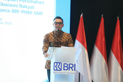 Riko Tasmaya Direktur Corporate Banking BRI, dalam acara BRI bersama Kementerian PKP, BP Tapera, PNM, dan SMF menggelar acara bertajuk Kolaborasi Program Pembiayaan Perumahan dan Pemberdayaan Ekonomi Rakyat di Sumedang, Jumat (13/2/2026). Foto: Dok. BRI