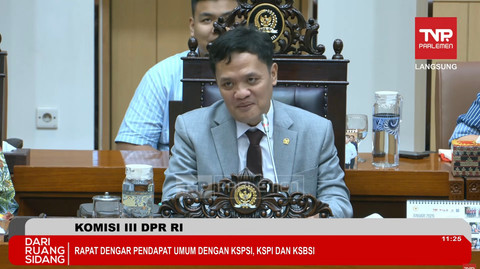 Habiburokhman, Ketua Komisi III DPR RI saat memberikan paparannya pada RDPU Komisi III DPR RI yang disiarkan secara langsung di Kompleks Parlemen, Senayan, Jakarta, Rabu (18/2/2026). Foto: YouTube/ TVR Parlemen