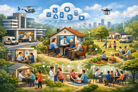 Rumah sakit bukan lagi menjadi pusat tunggal, melainkan bagian dari jaringan ekosistem yang lebih luas, dinamis, dan saling terhubung. Foto: Dok. ChatGPT