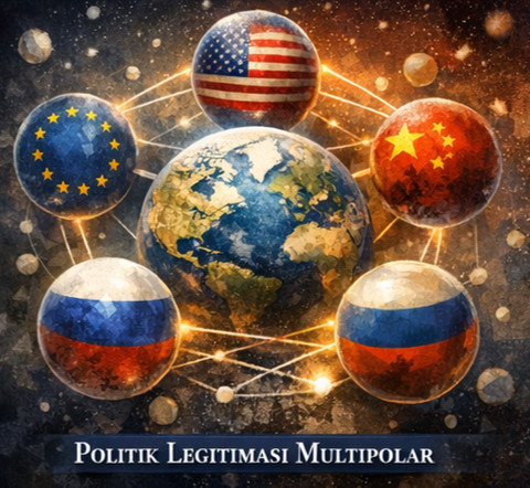 Ilustrasi politik legitimasi multipolar. Foto: Generated by AI