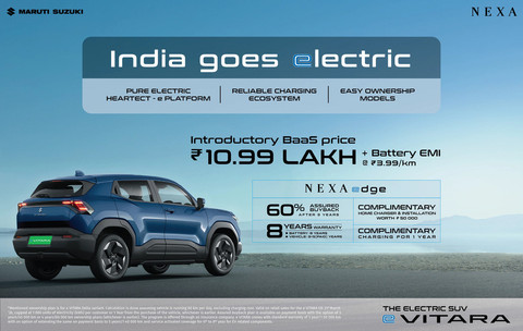Program sewa baterai pada mobil listrik Suzuki e Vitara di India. Foto: Maruti Suzuki