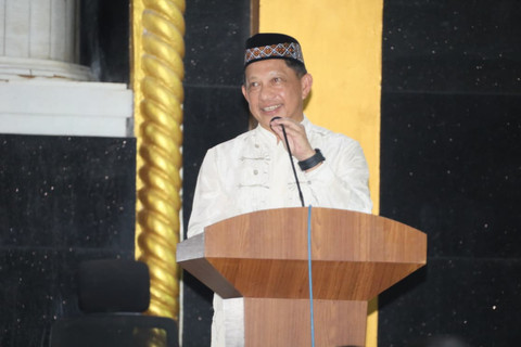 Kasatgas Tito Ikuti Buka Bersama dan Serahkan Bantuan Kemasyarakatan kepada Masyarakat Lhokseumawe Foto: Dok. Puspen Kemendagri