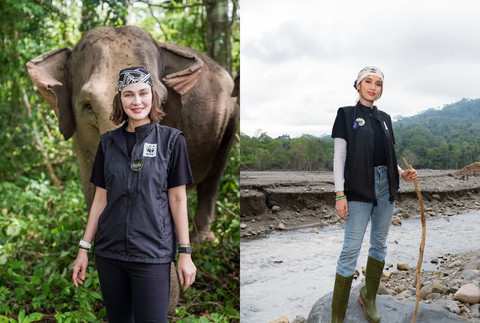 Luna Maya dan Cinta Laura lakukan kunjungan ke Peusangan, Aceh. Foto: Act of Love x WWF, Instagram @lunamaya via @yayasan_lunamayanawasena