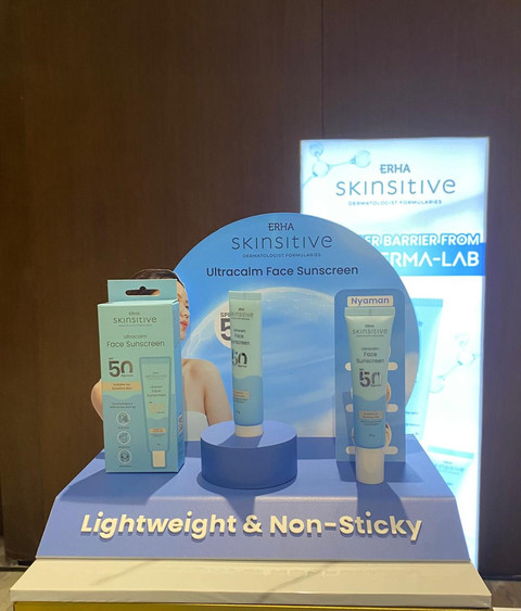 Produk sunscreen dari lini Erha Skinsitive. Foto: kumparan/Naela Marcelina
