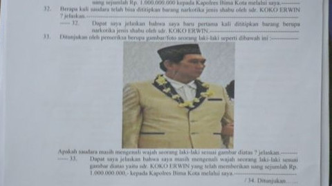 Koko Erwin bandar narkoba, dalam berkas perkara AKP Malaungi. Foto: Dhimas B.P./ANTARA