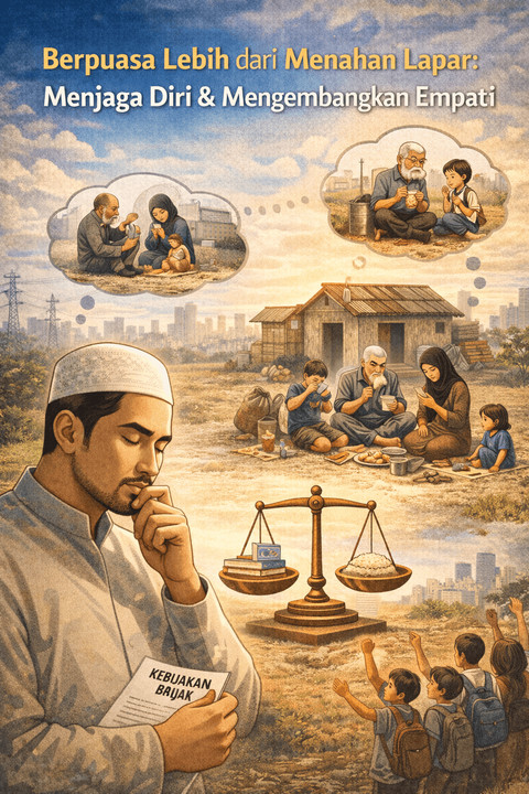ilustrasi puasa dan sikap empati prososial. Foto: Dok. ChatGPT