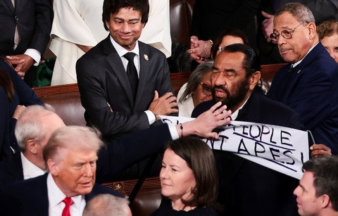 Pidato kenegaraan di Gedung Capitol AS di Washington DC. Foto: Evelyn Hockstein/REUTERS