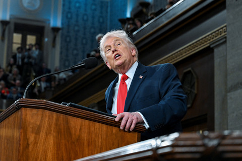 Pidato kenegaraan di Gedung Capitol AS di Washington DC. Foto: Kenny Holston/The New York Times/HO via Reuters