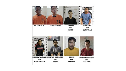 Tampang 8 tahanan Polres Way Kanan yang kabur. Foto: Polres Way Kanan