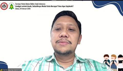 Anggota Unit Kerja koordinasi Tumbuh Kembang dan Pediatri Sosial IDAI, Dr. Farid Agung Rahmadi, M.Si Med., Sp.A, Subsp.TKPS (K), dalam acara webinar IDAI, Selasa (24/2). Foto: Dok. Istimewa