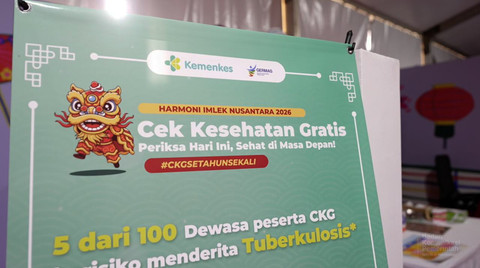 Cek Kesehatan Gratis saat Imlek Festival 2577 di Lapangan Banteng, Kamis (26/2/2026). Foto: Dok. Bakom RI