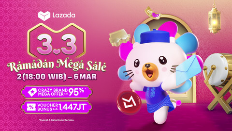 Menyambut Ramadan dan Idulfitri, Lazada hadirkan festival belanja Lazada 3.3 Ramadan Mega Sale. Foto: Lazada