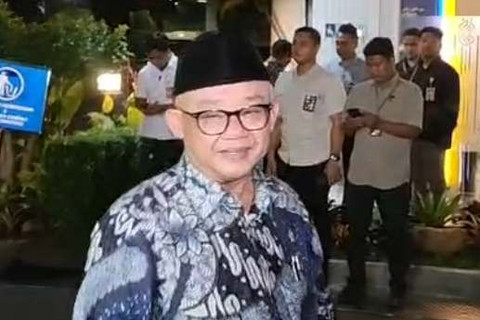 Mendikdasmen Abdul Mu'ti, mendatangi Kompleks Istana Kepresidenan Jakarta, Selasa (3/3/2026). Foto: Jonathan Devin/kumparan
