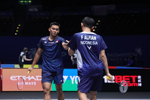Fajar Alfian/Shohibul Fikri di All England 2026. Foto: Dok. PBSI