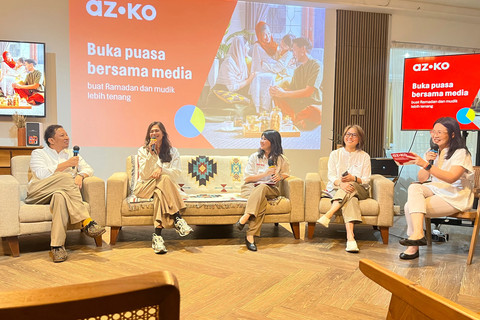 Buka puasa media bersama AZKO dan pasangan Ringgo Agus Rahman-Sabai Morscheck. Foto: Nabilla Fatiara/kumparan