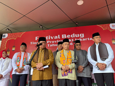 Gubernur Pramono Anung usai membuka Festival Bedug di TIM, Jakpus, Sabtu (7/3). Foto: Amira Nada/kumparan