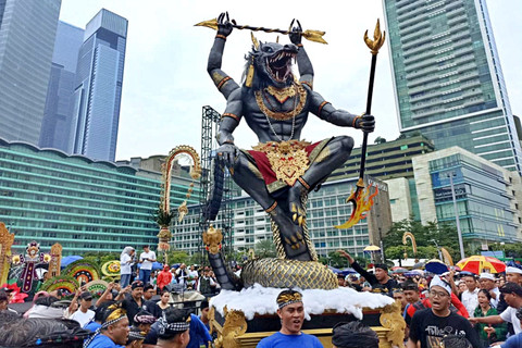 Gelaran Festival Pawai Ogoh-ogoh 2026 di Bundaran HI, Jakarta, Minggu (8/3). Foto: Nauval Pratama/kumparan