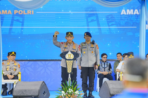 Kapolri Jenderal Listyo Sigit Prabowo di Stadion Bumi Sriwijaya, Minggu (8/3). Dok. Polri