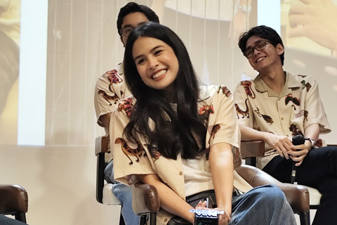 Maudy Ayunda saat press junket Para Perasuk di Jakarta Selatan, Senin (9/3/2026). Foto: Salsha Okta Fairuz/kumparan