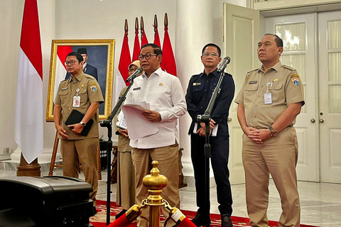 Gubernur DKI Jakarta Pramono Anung bicara soal Mudik ke Jakarta, program mudik gratis, dan logo 5 abad DKI Jakarta di Balai kota, Jakarta Pusat, Selasa (10/3). Foto: Rayyan/Kumparan
