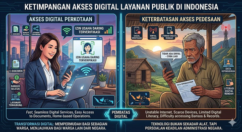 Kesenjangan digital dan keadilan administrasi negara. Foto: Gemini AI