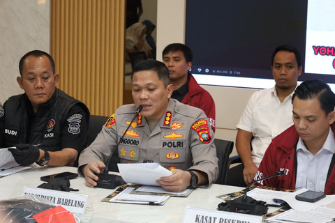 Kapolresta Barelang, Anggoro Wicaksono, saat melakukan konferensi pers di Mapolresta Barelang. Foto: Dok. Humas Polresta Barelang