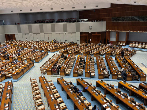 Rapat paripurna DPR RI ke-16 masa sidang IV tahun sidang 2025-2026 di DPR, Kamis (12/3). Foto: Abid Raihan/kumparan