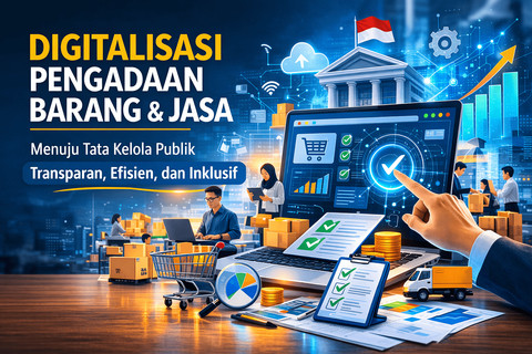 Ilustrasi digitalisasi pengadaan barang dan jasa. Foto: Generated by AI