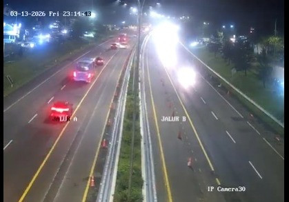 Arus lalu lintas di tol Cipali, Jumat (13/3). Foto: Dok. CCTV Kementerian PU
