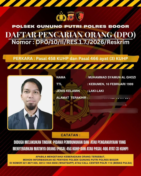  Pelaku pembunuhan guru SD di Depok yang kini buron. Foto: Dok. Istimewa