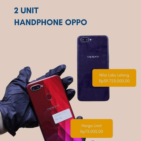 Dua hp hasil rampasan kasus korupsi berhasil dilelang KPK dengan harga Rp 59 juta. Foto: Dok.kpk