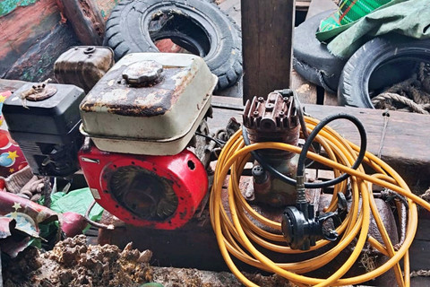 Kompresor alat pencurian besi tiang pancang di Jembatan Suramadu. Foto: Dok. Polres Bangkalan