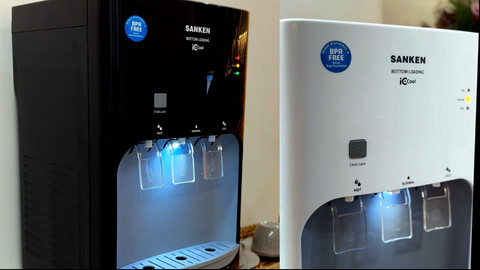 Dua produk terbaru dispenser Sanken, HWD-CK30IC dan HWD-CK33IC, yang mengintegrasikan material BPA Free pada seluruh sistem distribusi airnya. Foto: Sanken