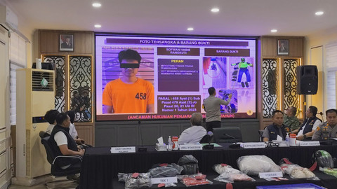 Foto tersangka utama berinisial SAN (19) pembunuhan yang mayatnya ditemukan di dalam boks. Foto: Amar Marpaung/kumparan