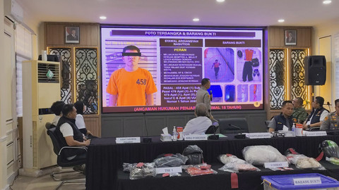 Foto tersangka kedua berinisial SHR pembunuhan mayat di dalam boks di Medan. Foto: Amar Marpaung/kumparan