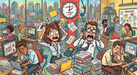 Ilustrasi pekerja kelas menengah hidup dengan tingkat stres yang tinggi. Foto: Gemini AI