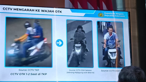Tampang dua orang pelaku penyiraman air keras terhadap Andrie Yunus yang disampaikan oleh Dirreskrimum Polda Metro Jaya, Kombes Pol Iman Imannudin pada Rabu (18/3). Foto: Ryan Iqbal/kumparan