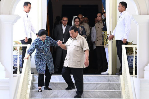 Presiden Prabowo Subianto menerima kunjungan Presiden ke-5 sekaligus Ketua Umum PDIP Megawati Soekarnoputri di Istana Merdeka, Jakarta, Kamis (19/3/2026). Foto: Dok. Istimewa