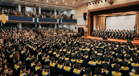 Ilustrasi wisuda di suatu perguruan tinggi. Foto: Gemini AI