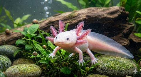 Axolot (Ambystoma mexicanum) si Salamander Air Asal Meksiko (Sumber: AI)