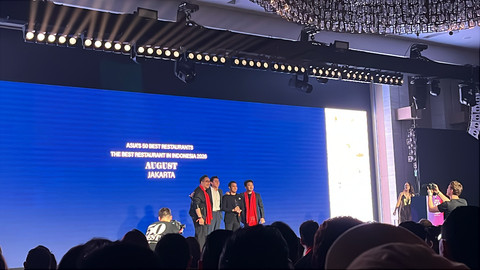 Restoran August asal Jakarta masuk 50 daftar Restoran Terbaik di Asia 2026 yang digelar di Kerry Hotel, Hong Kong, Rabu (25/3) Foto: Ela Nurlaela/kumparan