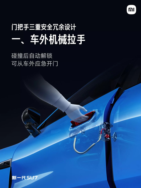 Pembaruan sistem door handle pada mobil listrik Xiaomi SU7. Foto: Xiaomi