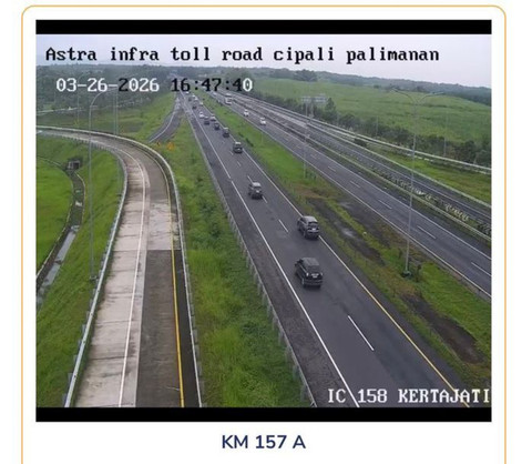 Lalin Tol Cipali Km 166-157, Kamis (26/3/2024) sore. Foto: Dok. Kemenhub