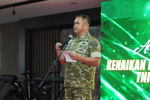 Kepala Staf Angkatan Darat (Kasad) Jenderal TNI Maruli Simanjuntak, M.Sc. memimpin Laporan Korps Kenaikan Pangkat 47 Perwira Tinggi (Pati) TNI AD di Markas Besar Angkatan Darat (Mabesad), Jakarta, Jumat (27/3/2026). Foto: Dok. TNI AD