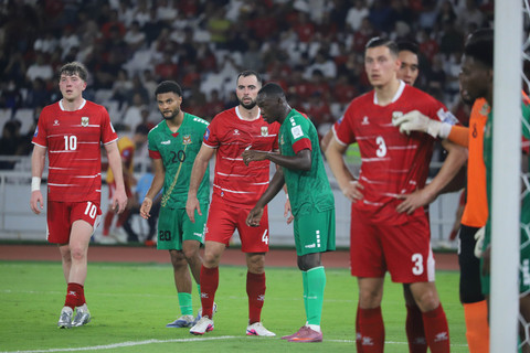 Pemain Timnas Indonesia Jordi Amat beraksi pada pertandingan FIFA Series 2026 antara Timnas Indonesia vs Saint Kitts and Nevis di Stadion Gelora Bung Karno, Jumat (27/3/2026). Foto: Iqbal Firdaus/kumparan
