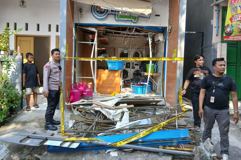Kondisi salah satu kios laundry setelah terbakar di Jalan Bakti, Tanjung Priok, Jakarta Utara, Minggu (29/3/2026). Foto: Polsek Tanjung Priok