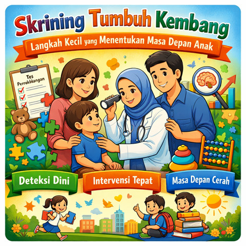 Ilustrasi Skrining Tumbuh Kembang (Sumber Gambar: ChatGPT AI)