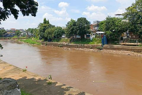 Penampakan Sungai Ciliwung dari Kampung Melayu Bridge (1/4/2026). Foto: Kevin Daniel/kumparan