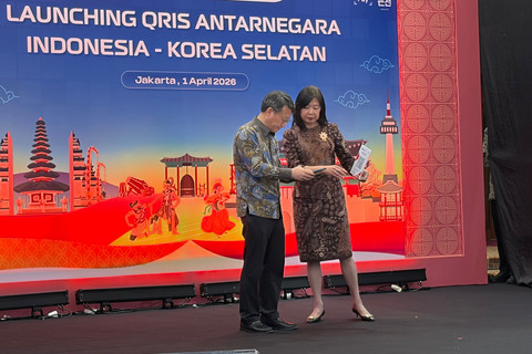 Acara Launching QRIS Antarnegara Indonesia - Korea Selatan di Gedung Pusat BI, Jakarta Pusat, Rabu (1/4/2026). Foto: Najma Ramadhanya/kumparan