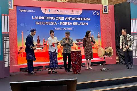 Acara Launching QRIS Antarnegara Indonesia - Korea Selatan di Gedung Pusat BI, Jakarta Pusat, Rabu (1/4/2026). Foto: Najma Ramadhanya/kumparan